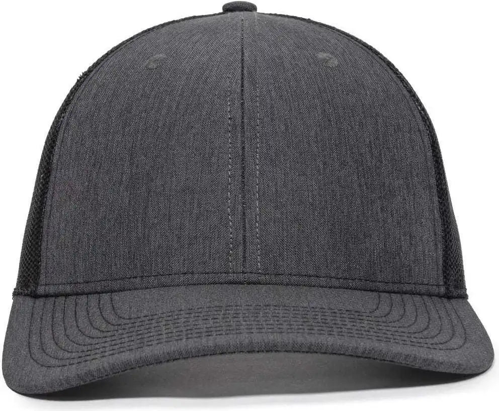 Oc Sports Oc771v Adjustable Mesh Back Cap - Heathered Charcoal Black - Dark Gray / 6 7/8’’ - 7 1/2’’