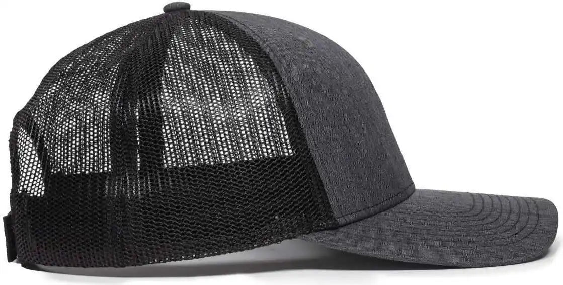 Oc Sports Oc771v Adjustable Mesh Back Cap - Heathered Charcoal Black - Dark Gray / 6 7/8’’ - 7 1/2’’