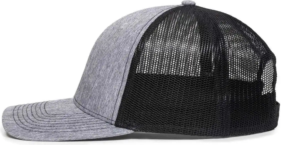 Oc Sports Oc771v Adjustable Mesh Back Cap - Heathered Gray Black - 6 7/8’’ - 7 1/2’’