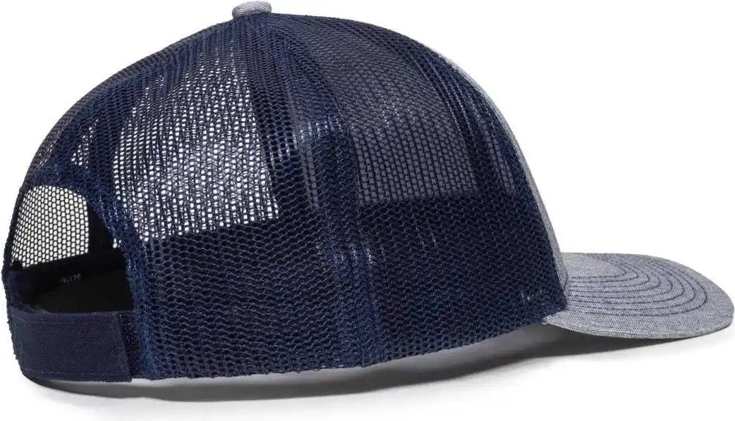 Oc Sports Oc771v Adjustable Mesh Back Cap - Heathered Gray Navy - 6 7/8’’ - 7 1/2’’