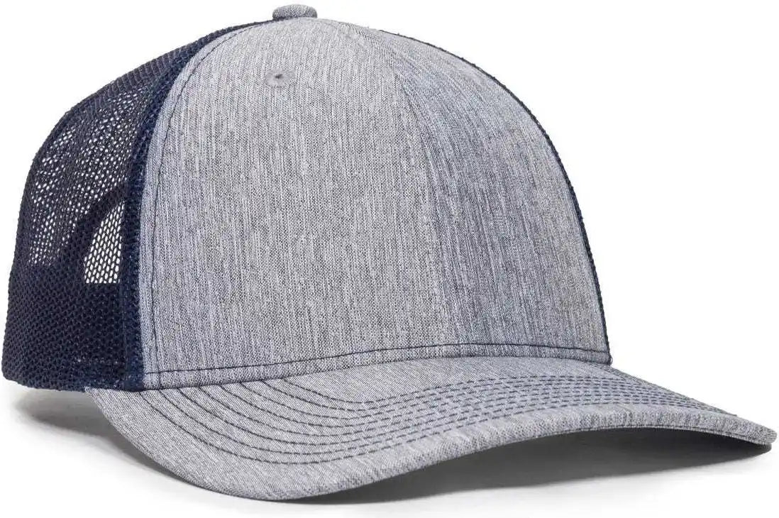 Oc Sports Oc771v Adjustable Mesh Back Cap - Heathered Gray Navy - 6 7/8’’ - 7 1/2’’