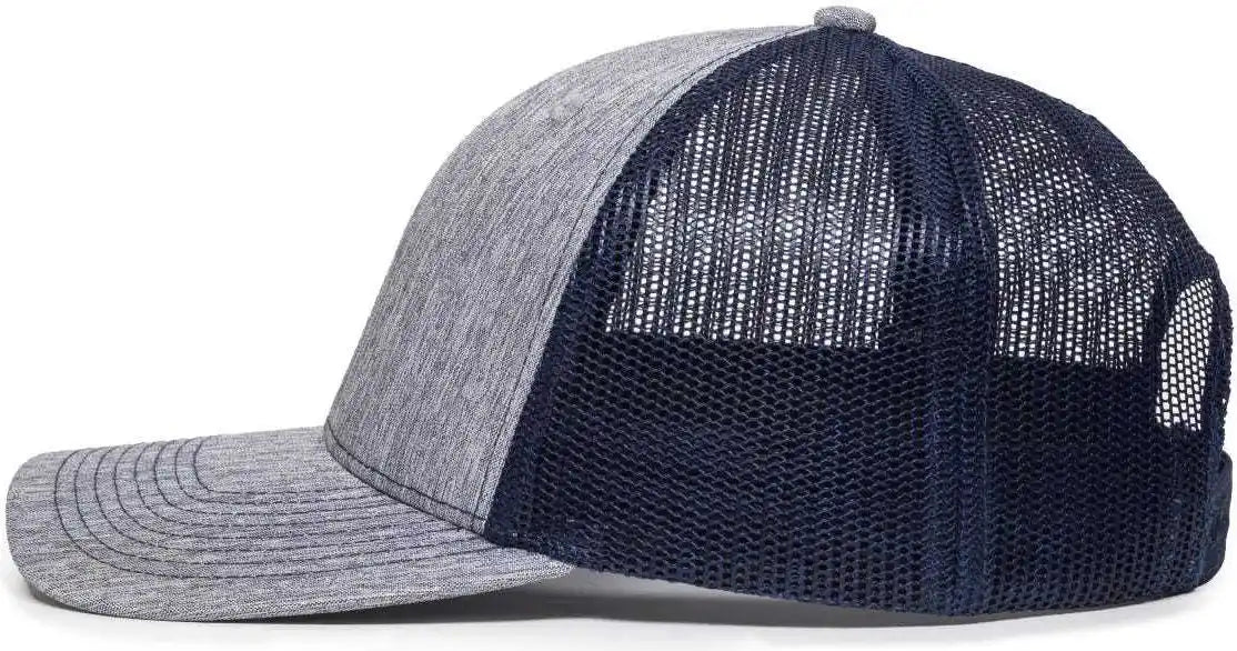 Oc Sports Oc771v Adjustable Mesh Back Cap - Heathered Gray Navy - 6 7/8’’ - 7 1/2’’
