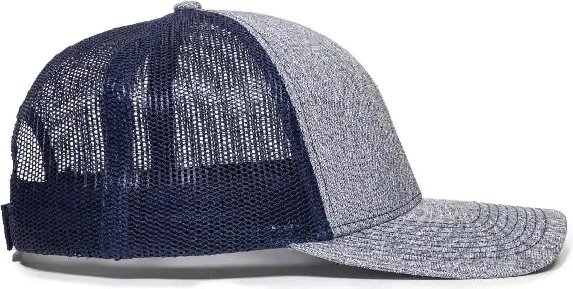 Oc Sports Oc771v Adjustable Mesh Back Cap - Heathered Gray Navy - 6 7/8’’ - 7 1/2’’