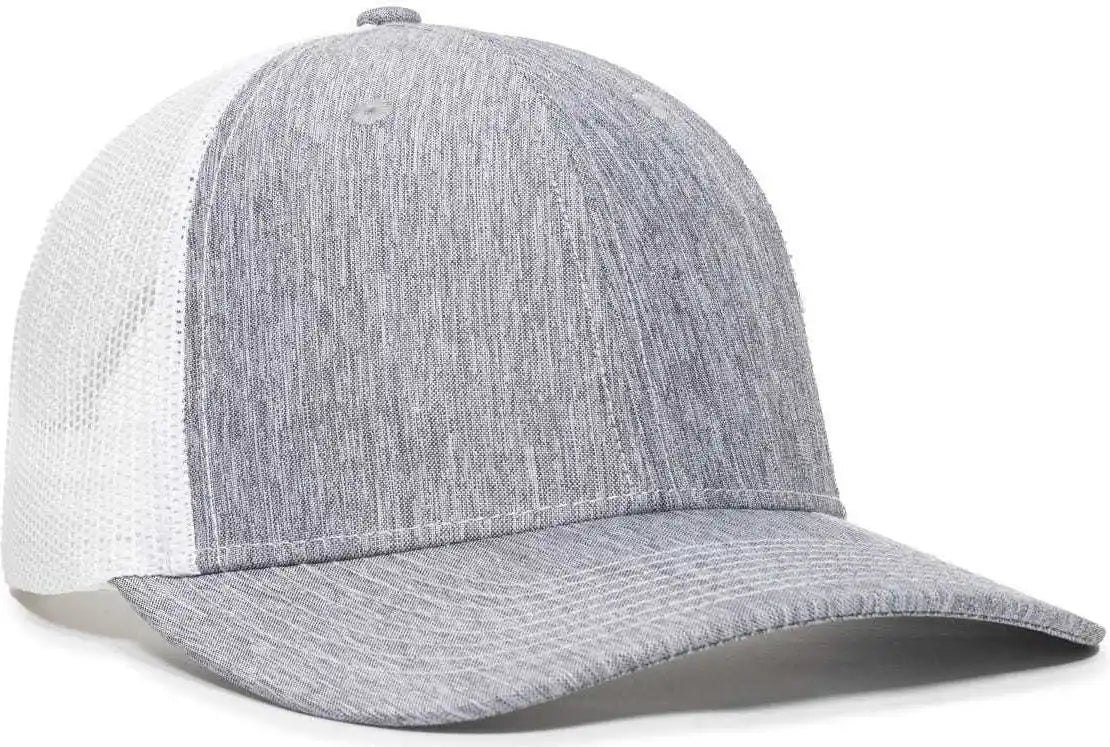 Oc Sports Oc771v Adjustable Mesh Back Cap - Heathered Gray White - 6 7/8’’ - 7 1/2’’