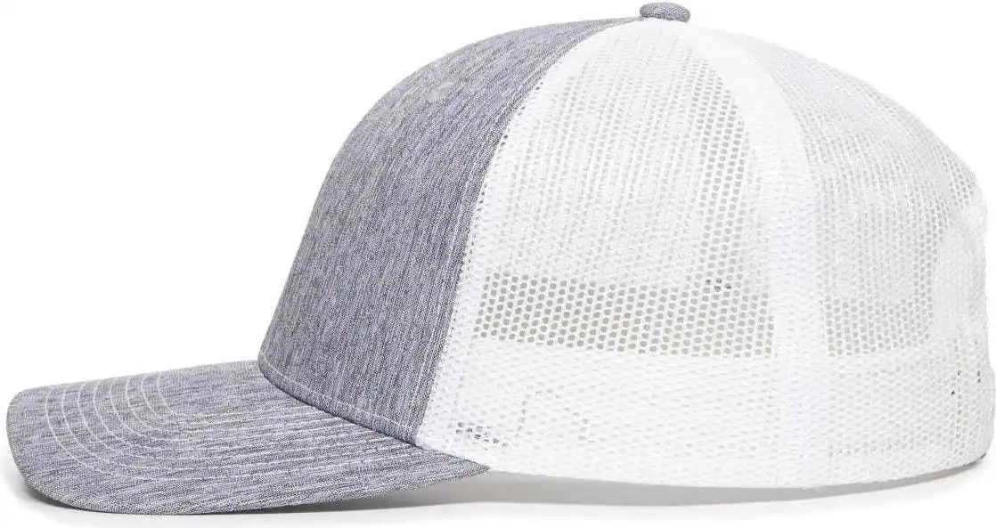 Oc Sports Oc771v Adjustable Mesh Back Cap - Heathered Gray White - 6 7/8’’ - 7 1/2’’