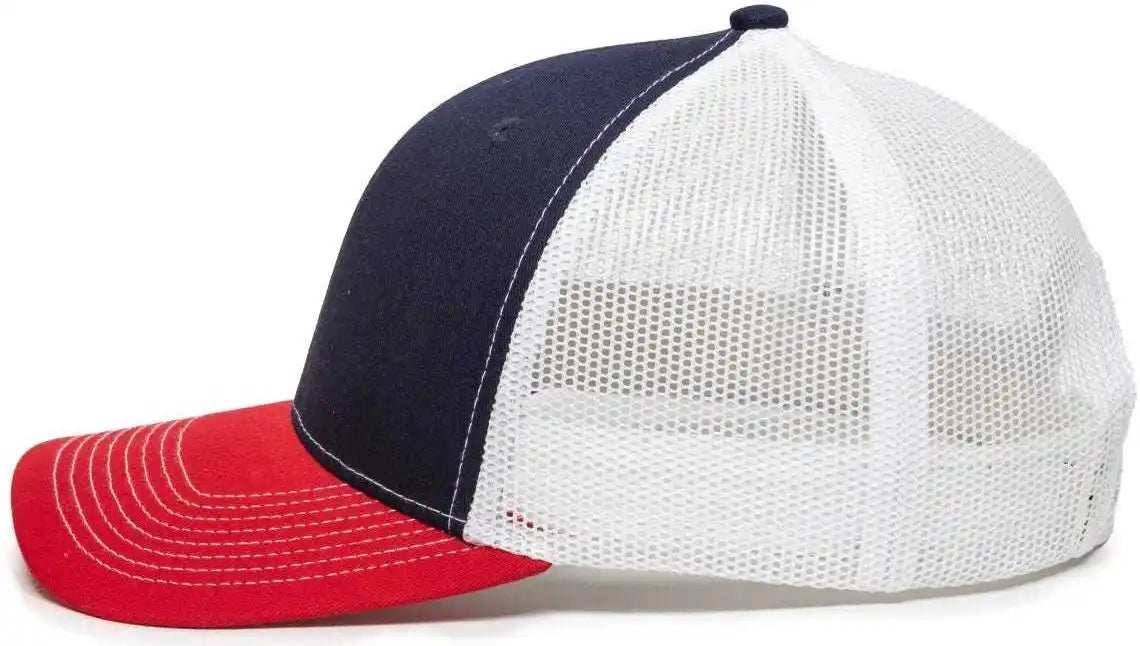Oc Sports Oc771v Adjustable Mesh Back Cap - Navy White Red - 6 7/8’’ - 7 1/2’’