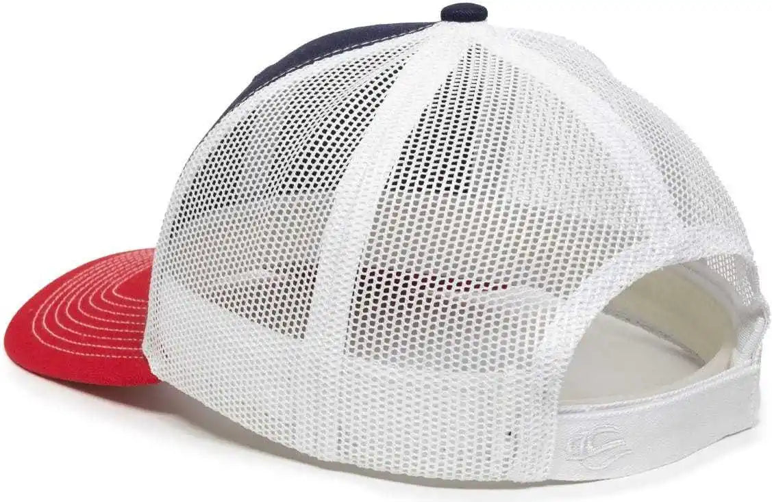 Oc Sports Oc771v Adjustable Mesh Back Cap - Navy White Red - 6 7/8’’ - 7 1/2’’