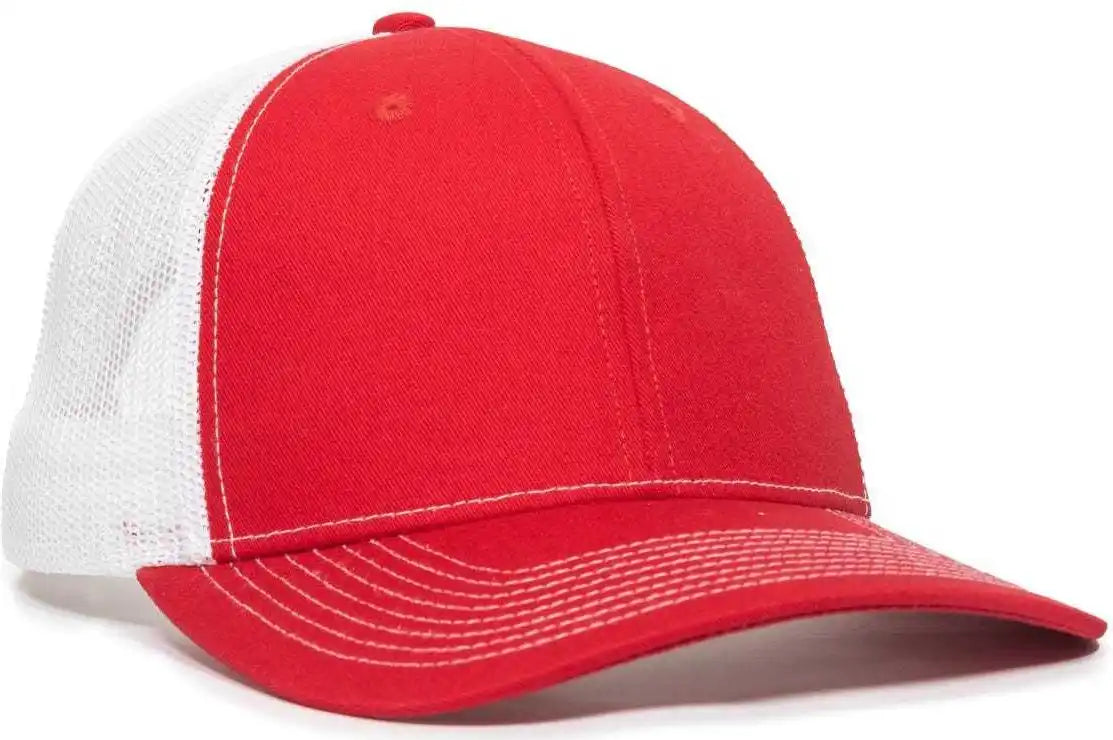 Oc Sports Oc771v Adjustable Mesh Back Cap - Red White - 6 7/8’’ - 7 1/2’’