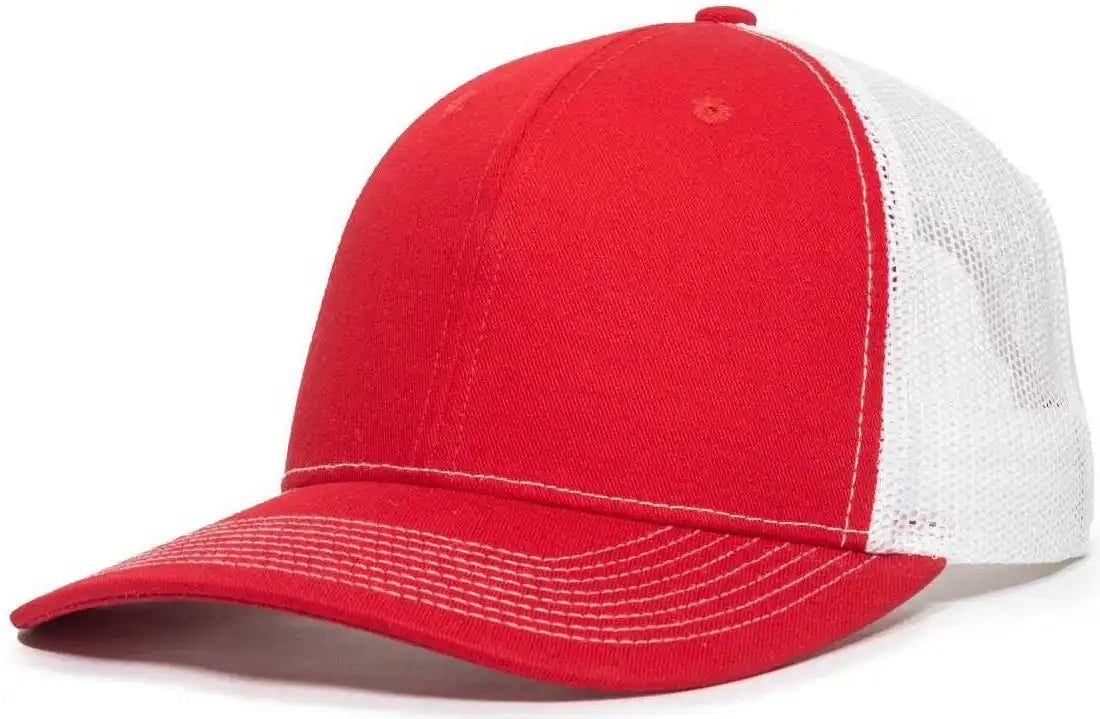 Oc Sports Oc771v Adjustable Mesh Back Cap - Red White - 6 7/8’’ - 7 1/2’’