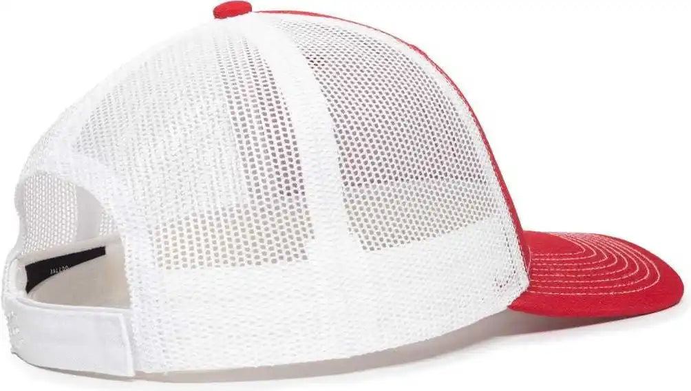 Oc Sports Oc771v Adjustable Mesh Back Cap - Red White - 6 7/8’’ - 7 1/2’’