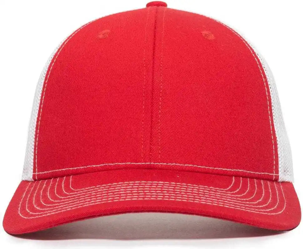 Oc Sports Oc771v Adjustable Mesh Back Cap - Red White - 6 7/8’’ - 7 1/2’’