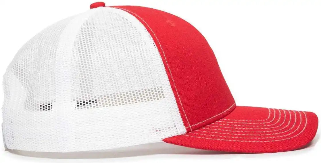 Oc Sports Oc771v Adjustable Mesh Back Cap - Red White - 6 7/8’’ - 7 1/2’’