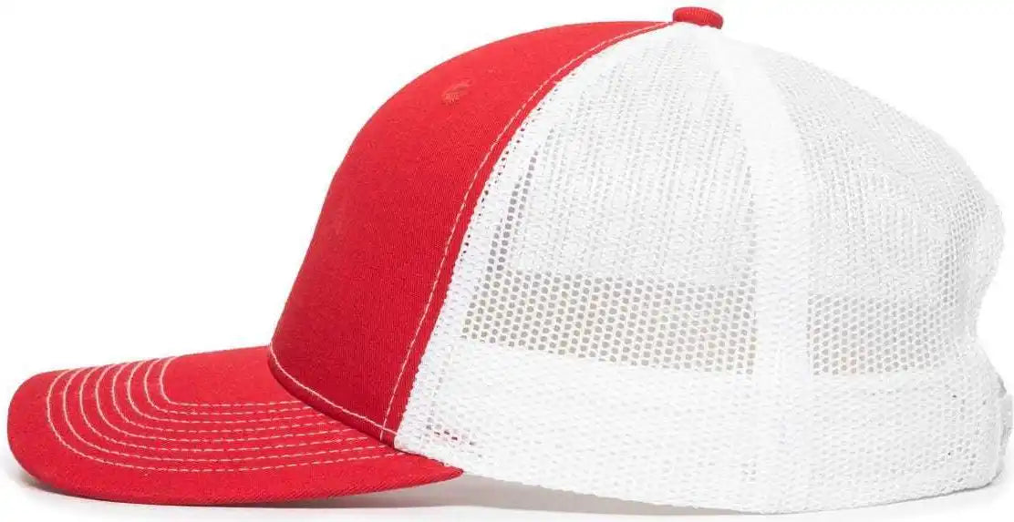 Oc Sports Oc771v Adjustable Mesh Back Cap - Red White - 6 7/8’’ - 7 1/2’’