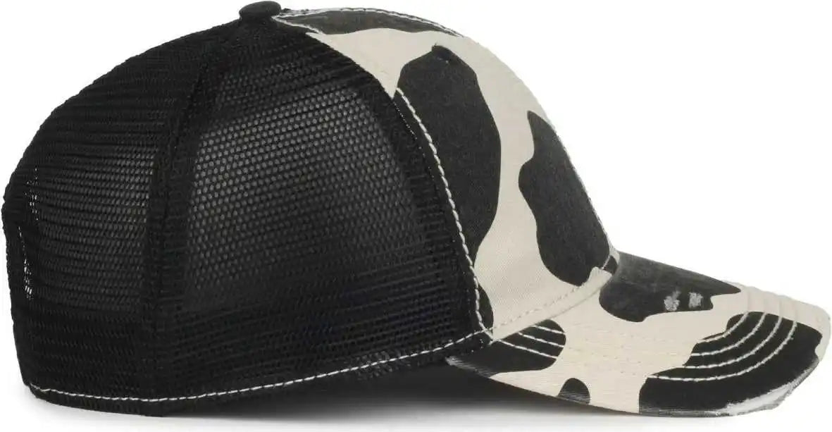 Oc Sports Oc801p Pattern on Front Panels and Visor Cap - Holstein Black - Osfm
