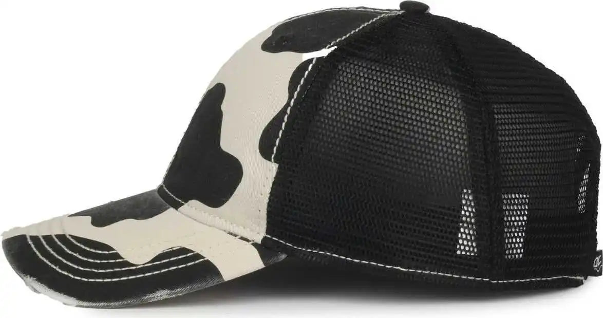 Oc Sports Oc801p Pattern on Front Panels and Visor Cap - Holstein Black - Osfm