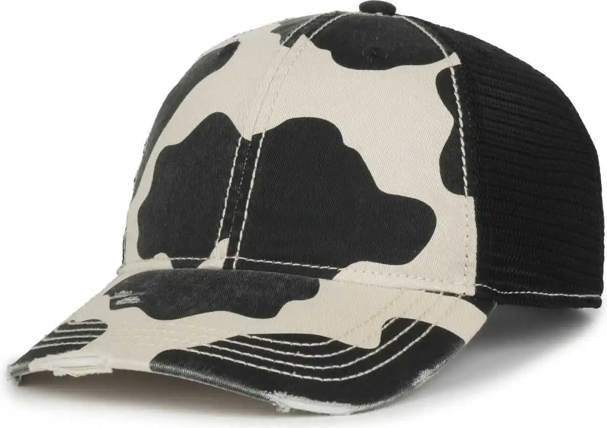 Oc Sports Oc801p Pattern on Front Panels and Visor Cap - Holstein Black - Osfm