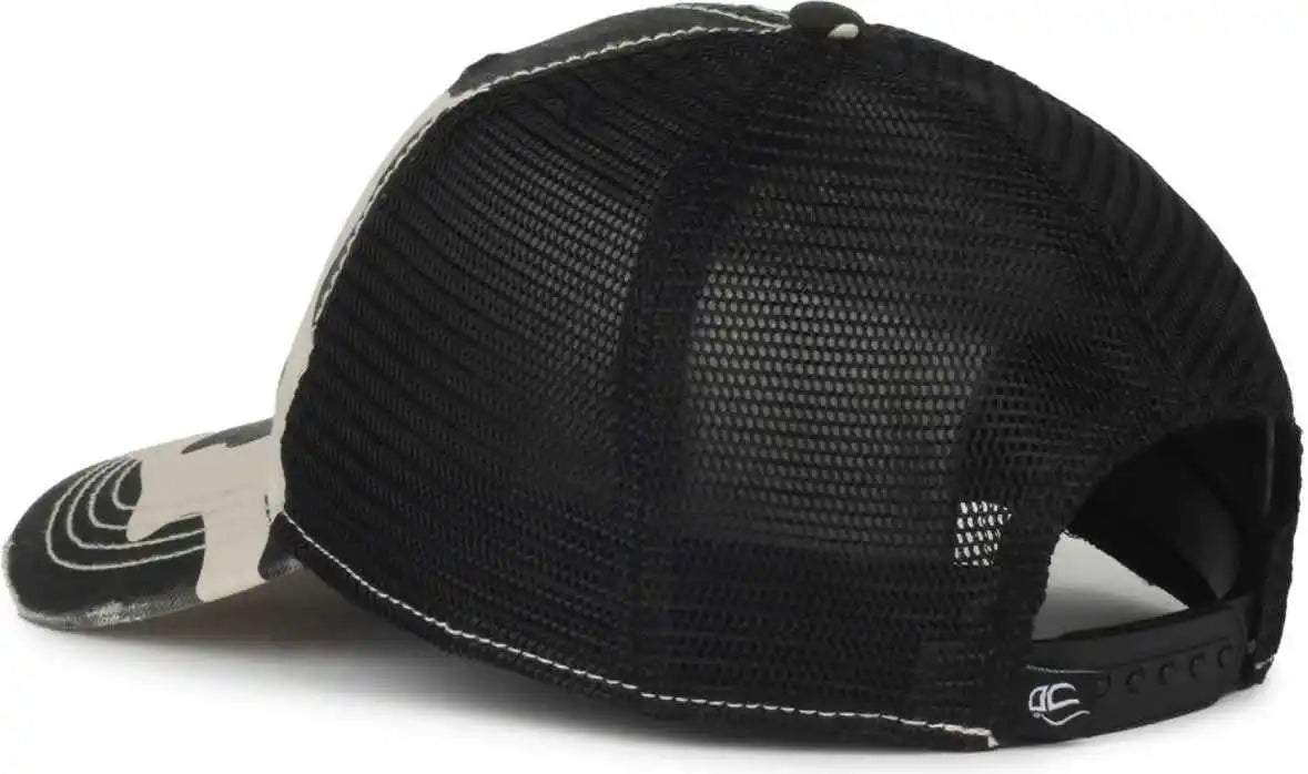 Oc Sports Oc801p Pattern on Front Panels and Visor Cap - Holstein Black - Osfm