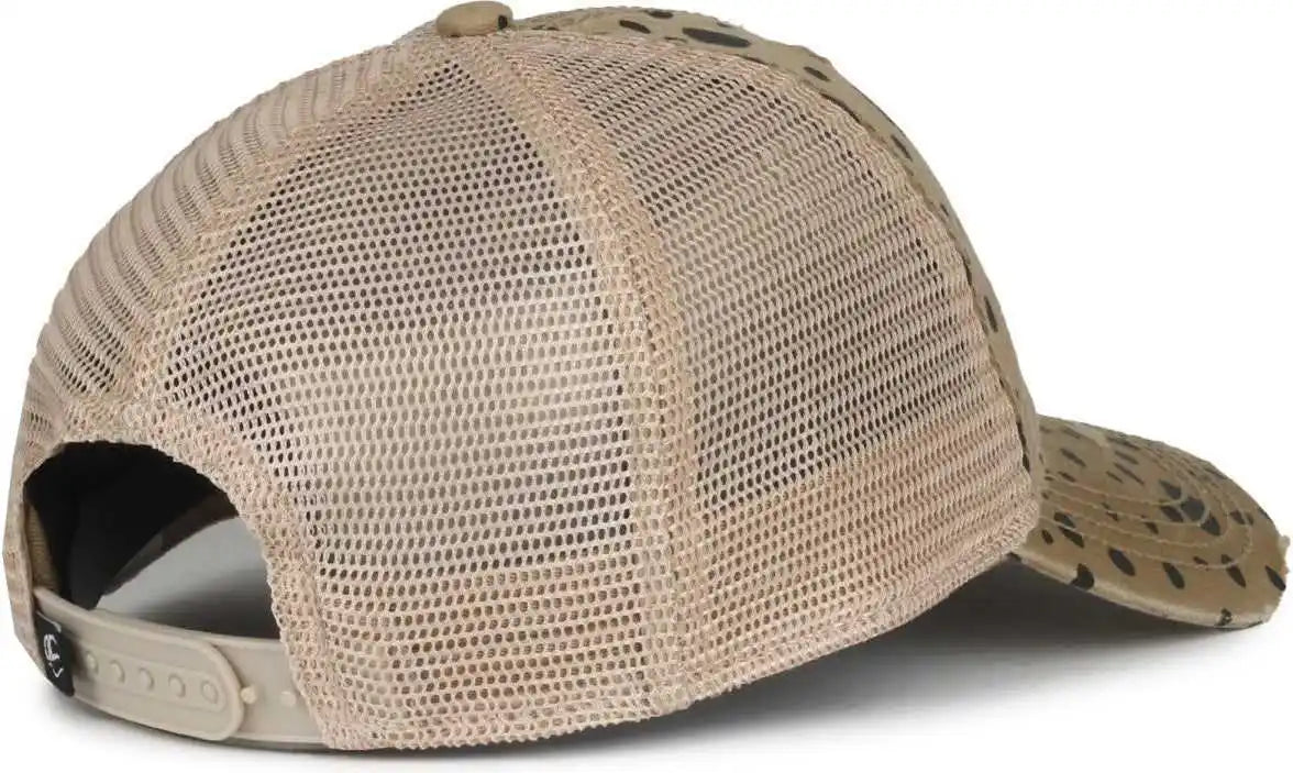Oc Sports Oc801p Pattern on Front Panels and Visor Cap - Modern Cheetah Tea Stain - Osfm