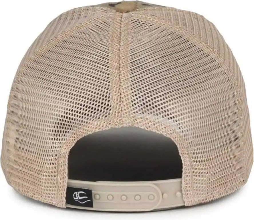 Oc Sports Oc801p Pattern on Front Panels and Visor Cap - Modern Cheetah Tea Stain - Osfm