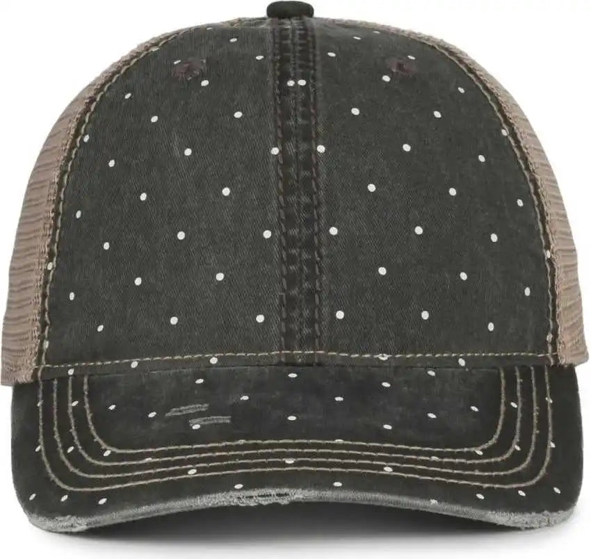 Oc Sports Oc801p Pattern on Front Panels and Visor Cap - Polka Dot Tea Stain - Osfm
