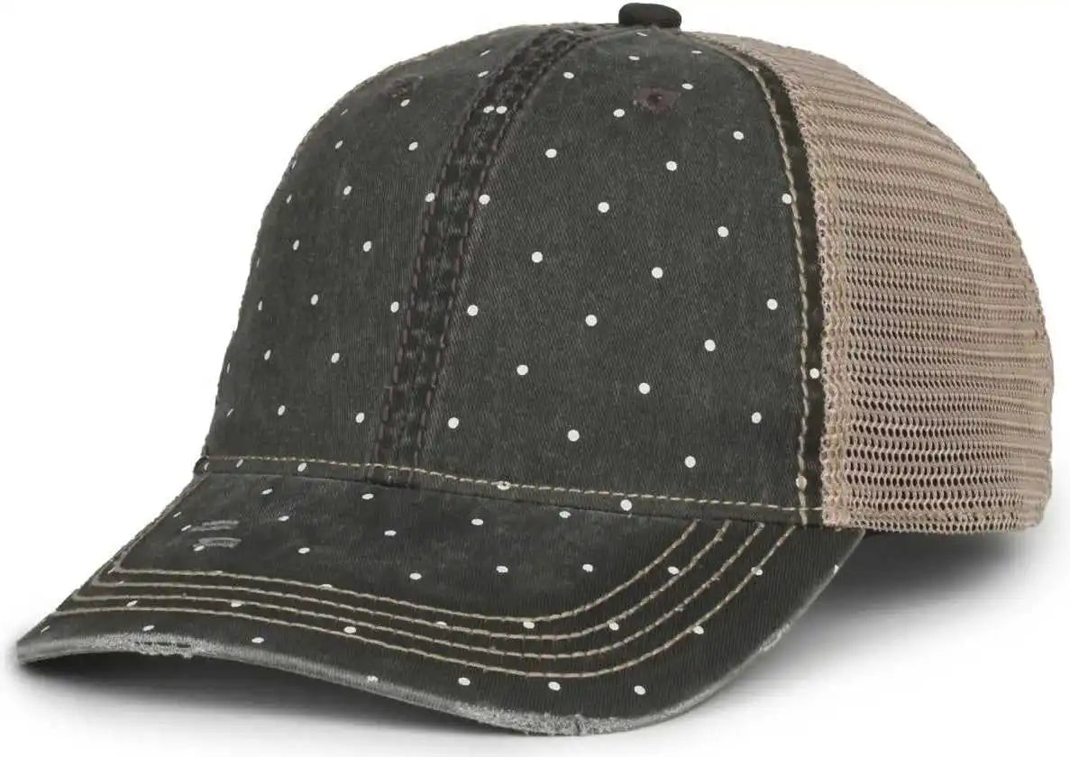 Oc Sports Oc801p Pattern on Front Panels and Visor Cap - Polka Dot Tea Stain - Osfm
