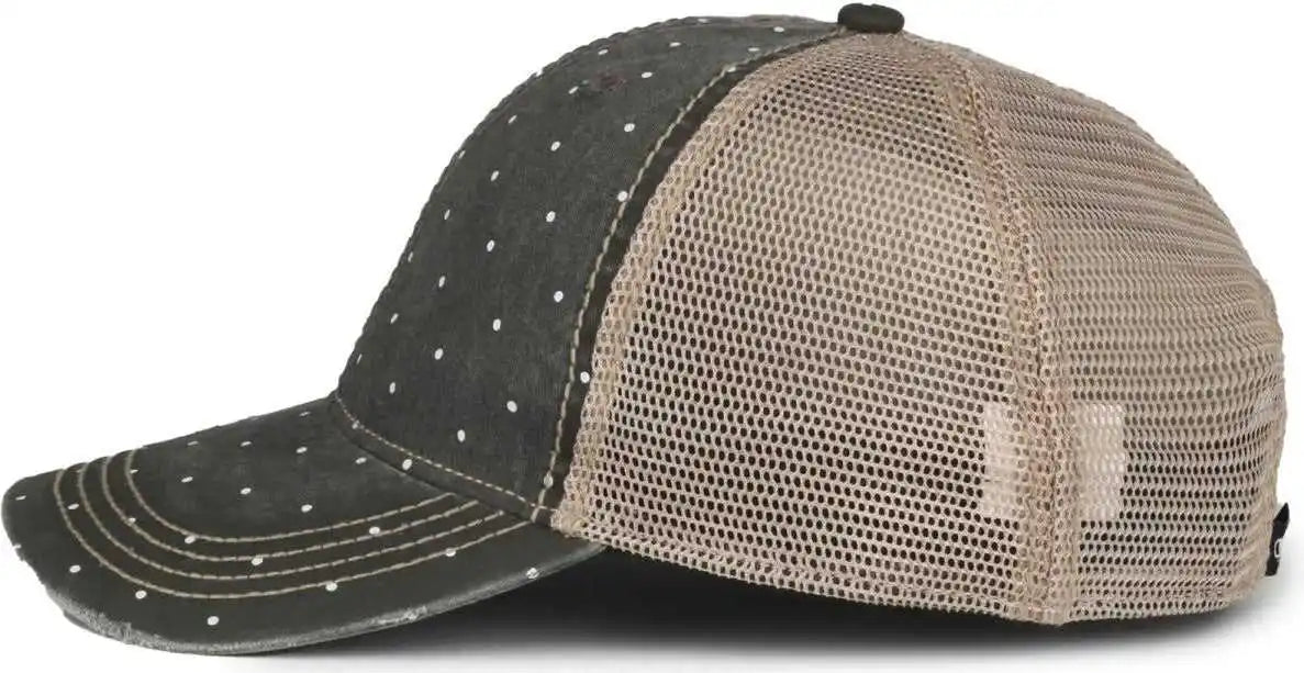 Oc Sports Oc801p Pattern on Front Panels and Visor Cap - Polka Dot Tea Stain - Osfm