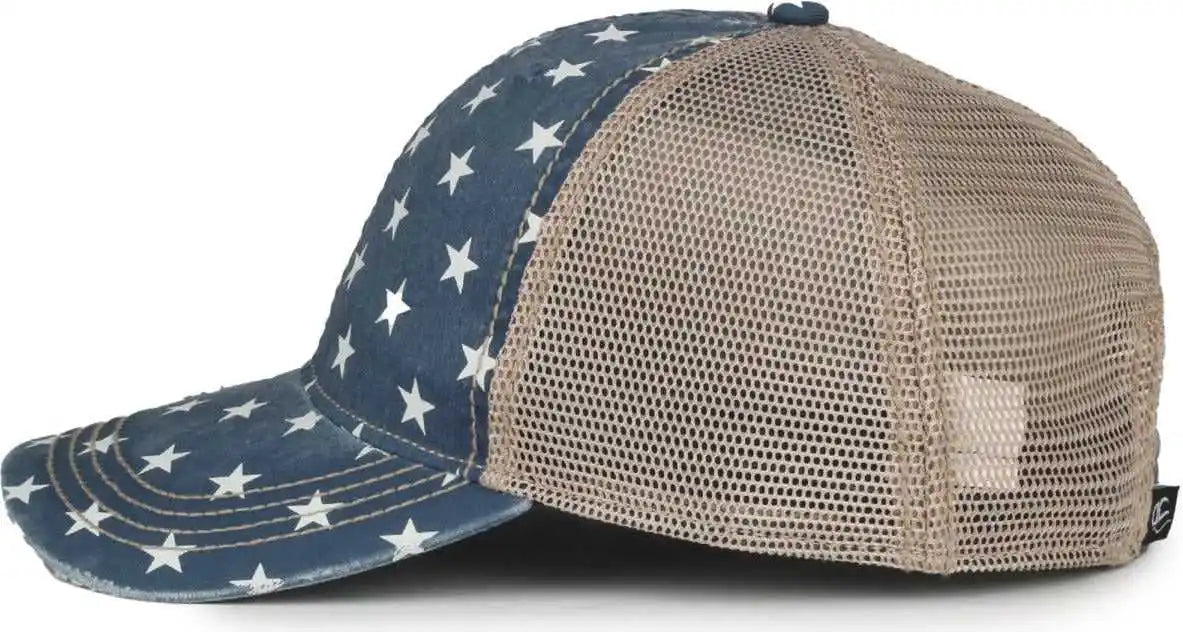 Oc Sports Oc801p Pattern on Front Panels and Visor Cap - Stars Tea Stain - Osfm