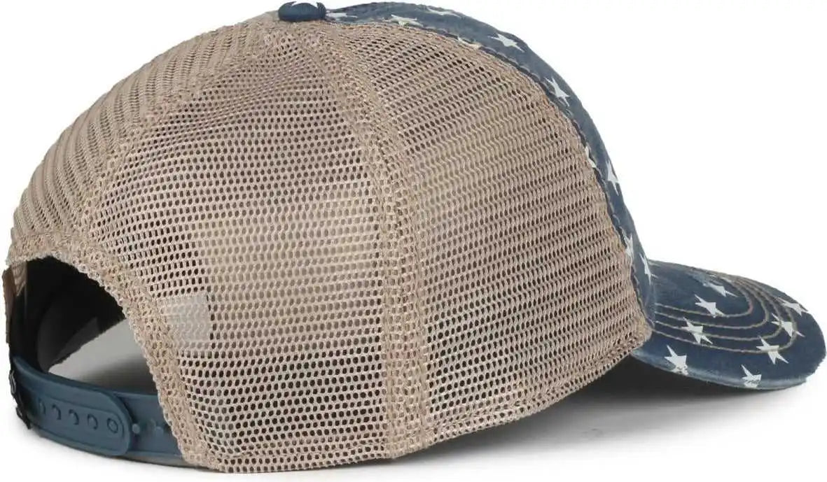 Oc Sports Oc801p Pattern on Front Panels and Visor Cap - Stars Tea Stain - Osfm