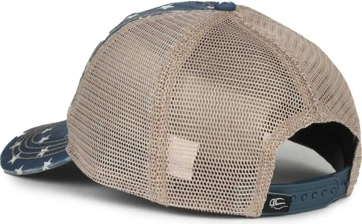 Oc Sports Oc801p Pattern on Front Panels and Visor Cap - Stars Tea Stain - Osfm