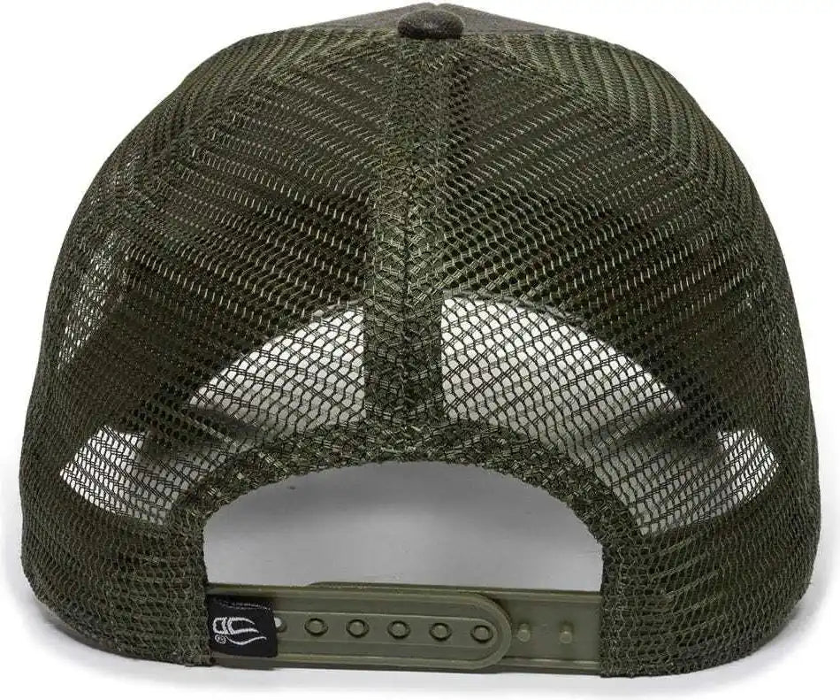 Oc Sports Oc802 Adjustable Etched Camo Canvas Front Panels Mesh Back Cap - Olive - 6 7/8’’ - 7 1/2’’