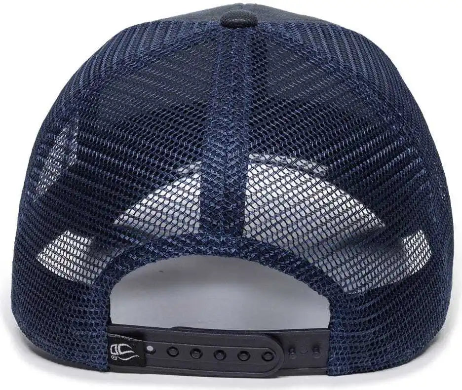 Oc Sports Oc802 Adjustable Etched Camo Canvas Front Panels Mesh Back Cap - Blue Navy - 6 7/8’’ - 7 1/2’’