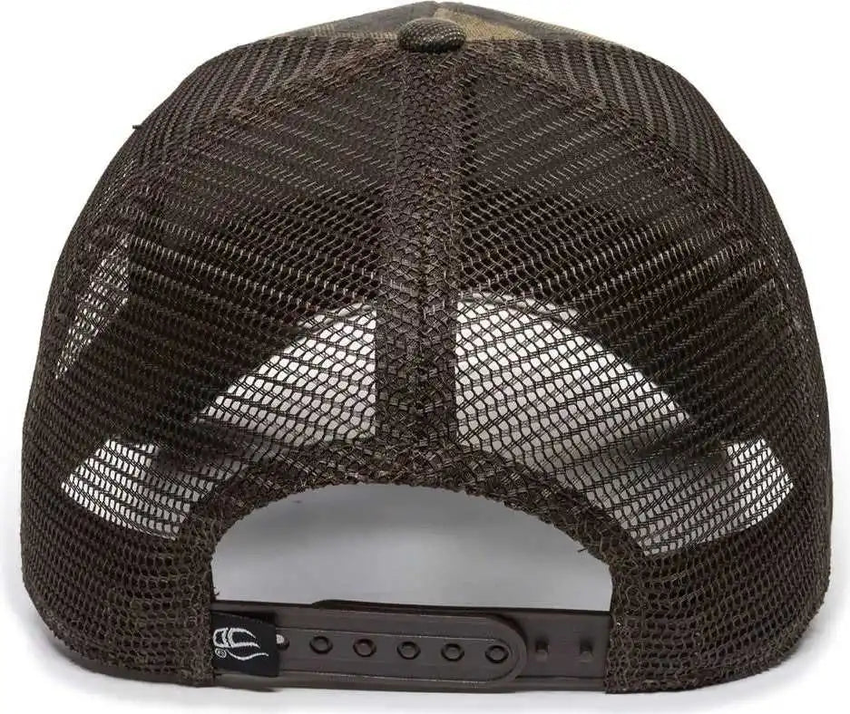 Oc Sports Oc802 Adjustable Etched Camo Canvas Front Panels Mesh Back Cap - Light Brown - Osfm