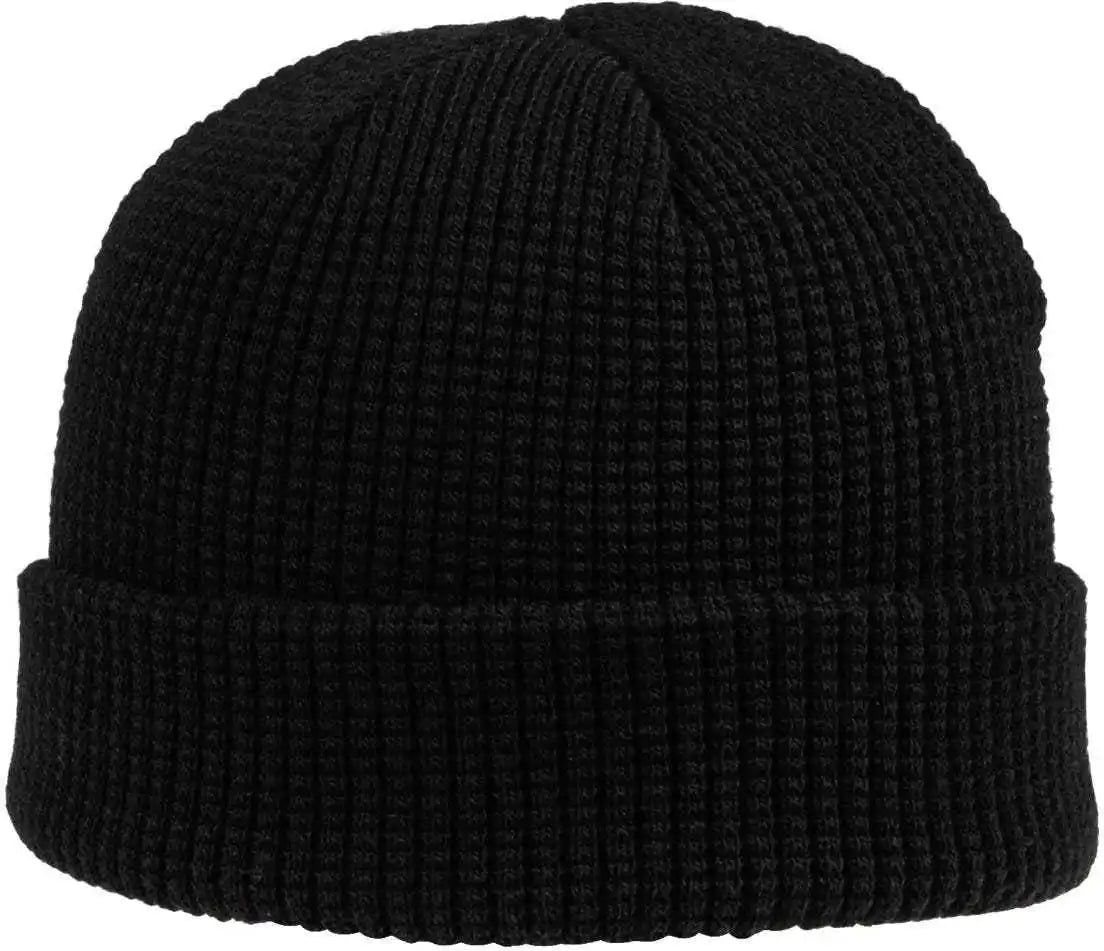 Oc Sports Oc808 Acrylic Waffle Knit Cuff Beanie - Black - one Size Fits Most