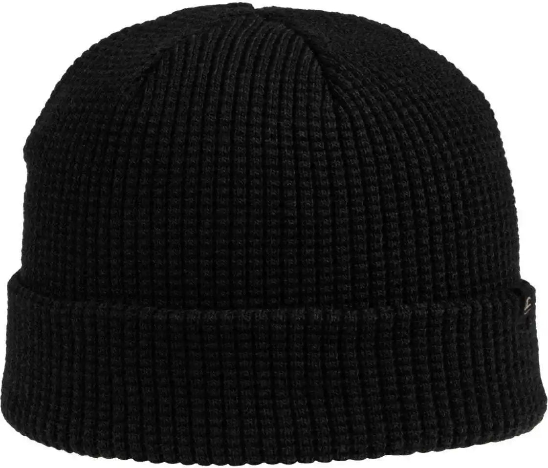 Oc Sports Oc808 Acrylic Waffle Knit Cuff Beanie - Black - one Size Fits Most