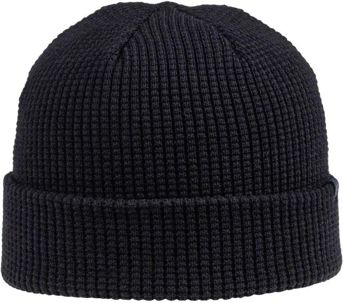 Oc Sports Oc808 Acrylic Waffle Knit Cuff Beanie - Navy - one Size Fits Most