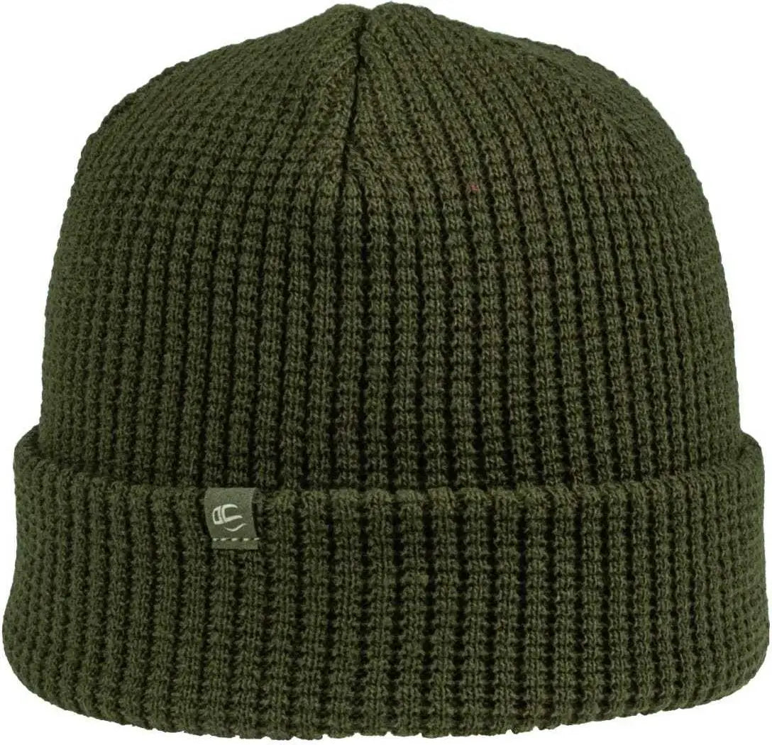 Oc Sports Oc808 Acrylic Waffle Knit Cuff Beanie - Olive