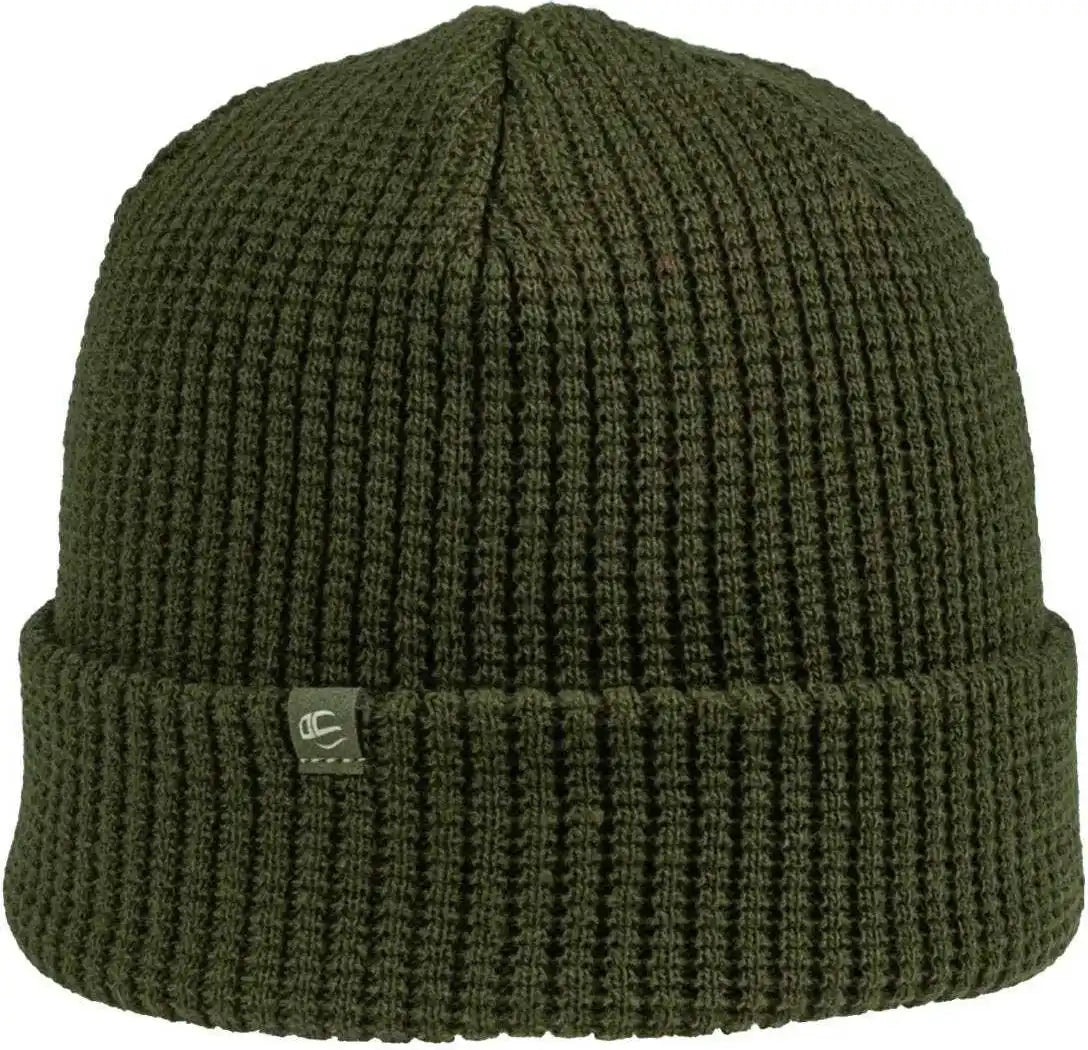 Oc Sports Oc808 Acrylic Waffle Knit Cuff Beanie - Olive - one Size Fits Most
