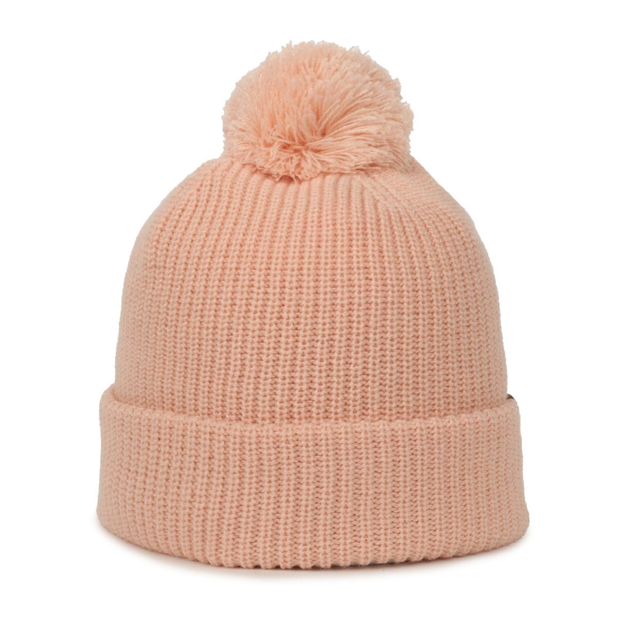 Oc Sports Oc811 Acrylic Cuffed Pom Beanie - Dusty Pink