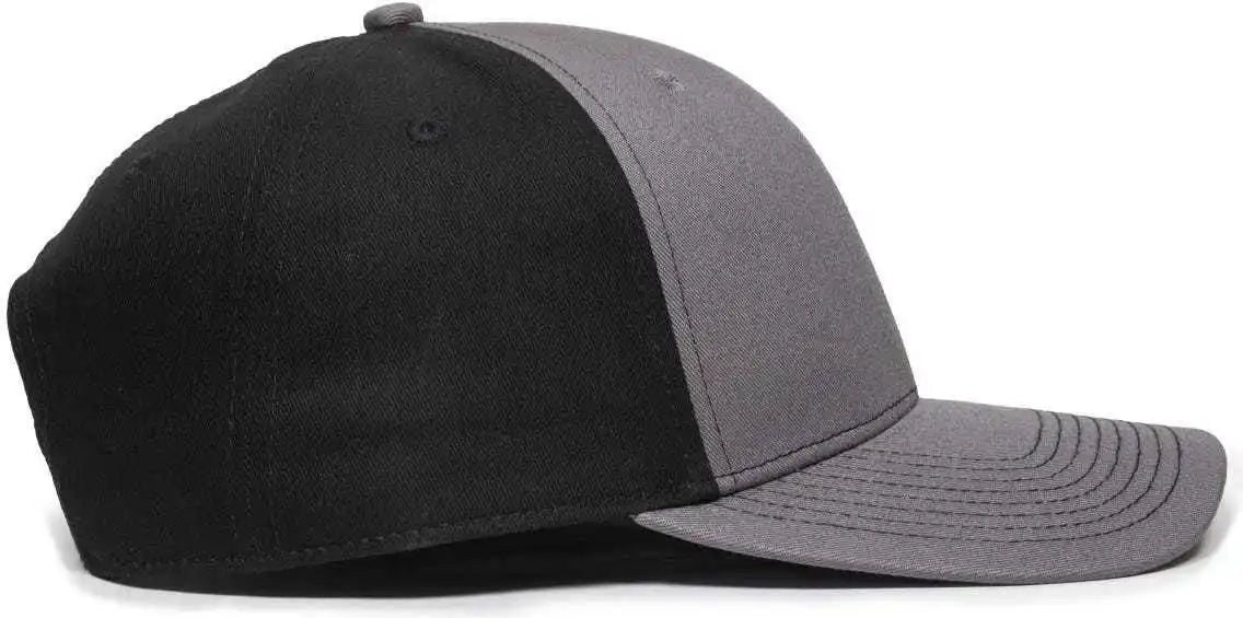 Oc Sports Oc871 Premium Modern Solid Back Cap - Charcoal Black - Dark Gray / 6 7/8’’ - 7 1/2’’