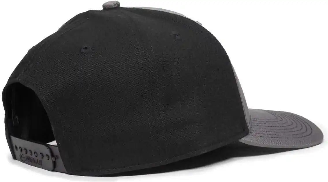 Oc Sports Oc871 Premium Modern Solid Back Cap - Charcoal Black - Dark Gray / 6 7/8’’ - 7 1/2’’