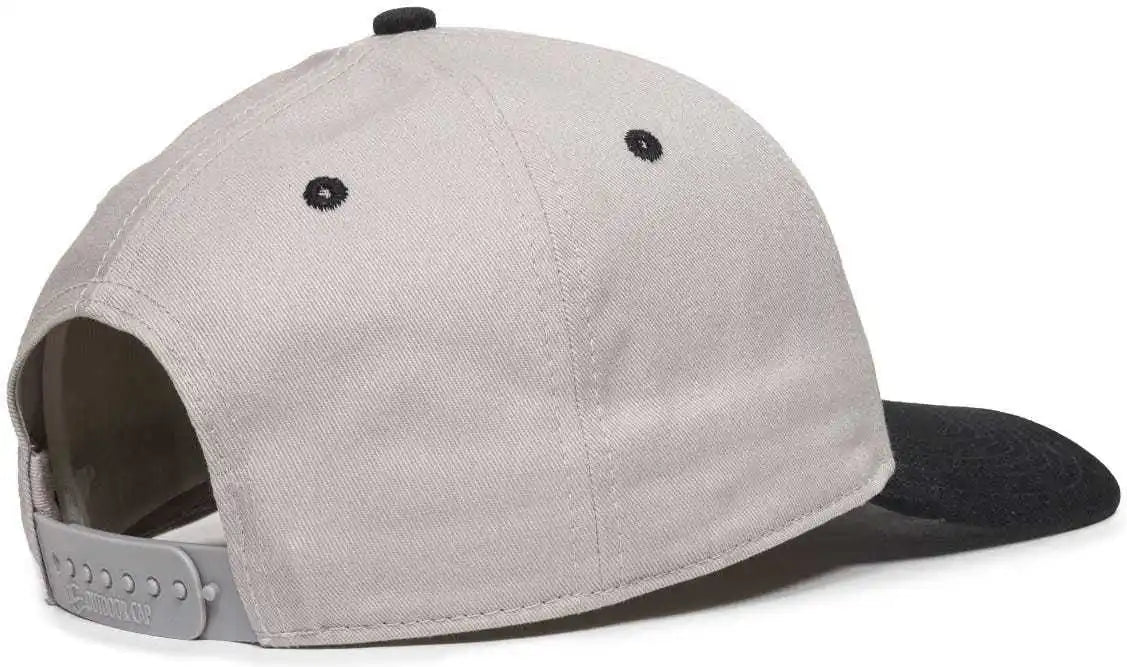 Oc Sports Oc871 Premium Modern Solid Back Cap - Light Gray Black - 6 7/8’’ - 7 1/2’’