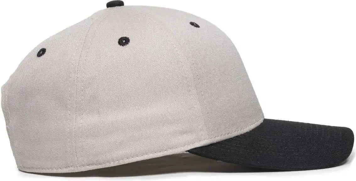 Oc Sports Oc871 Premium Modern Solid Back Cap - Light Gray Black - 6 7/8’’ - 7 1/2’’