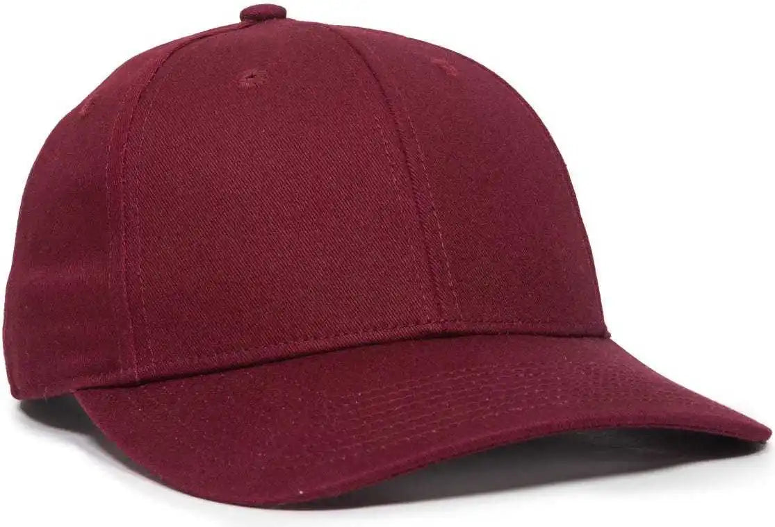Oc Sports Oc871 Premium Modern Solid Back Cap - Maroon - 6 3/8’’ - 7’’