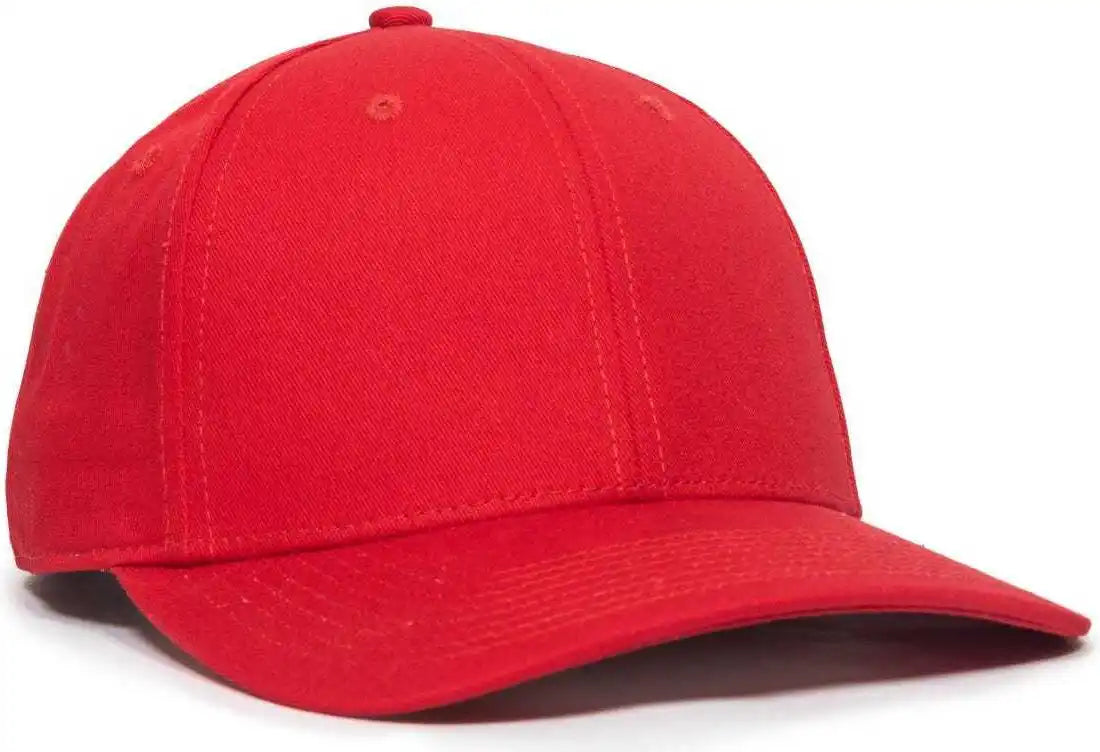 Oc Sports Oc871 Premium Modern Solid Back Cap - Red - 6 3/8’’ - 7’’