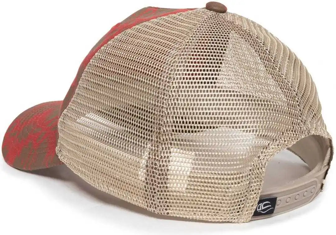 Oc Sports Oc901m Print Design Crown Cap Red Tea Stain Rea / 6 7/8’’ 7 1/2’’