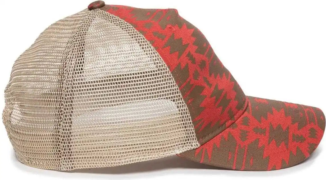 Oc Sports Oc901m Print Design Crown Cap Red Tea Stain Rea / 6 7/8’’ 7 1/2’’
