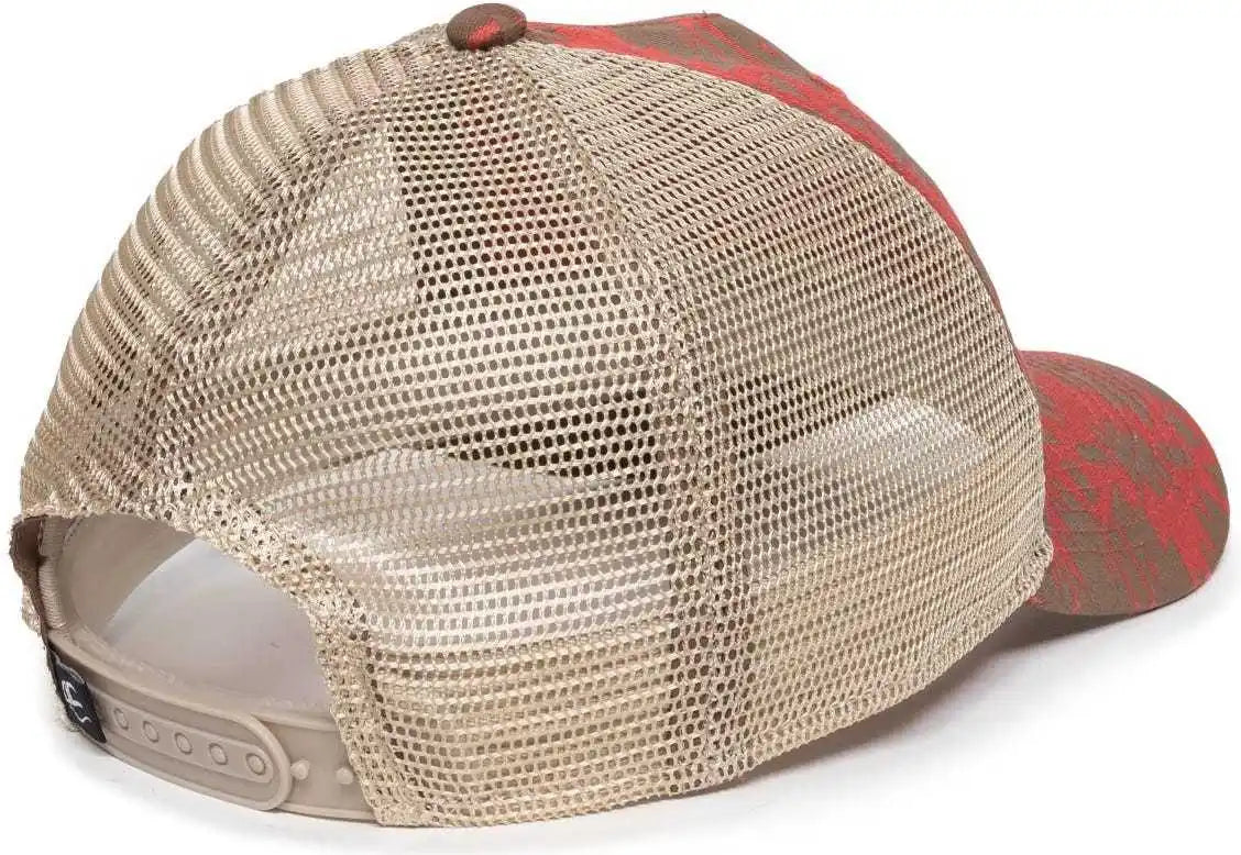 Oc Sports Oc901m Print Design Crown Cap Red Tea Stain Rea / 6 7/8’’ 7 1/2’’