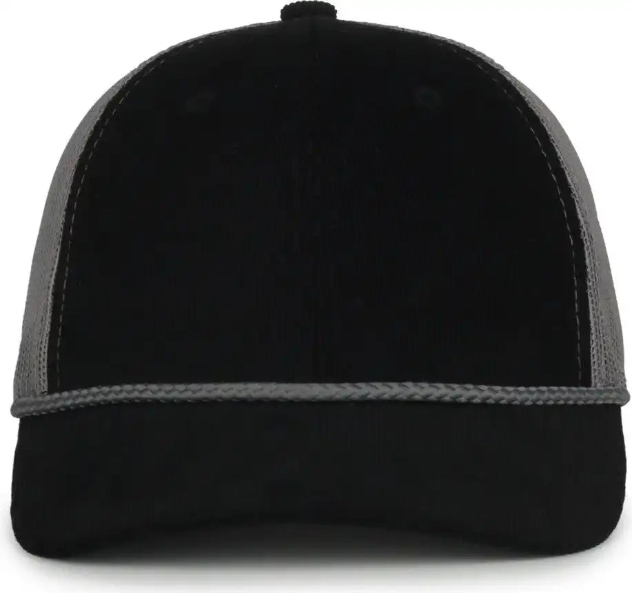 Oc Sports Occordm Corduroy Mesh Back with Cord Cap - Black Charcoal - Dark Gray / Osfm