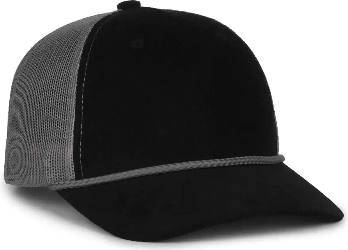 Oc Sports Occordm Corduroy Mesh Back with Cord Cap - Black Charcoal - Dark Gray / Osfm