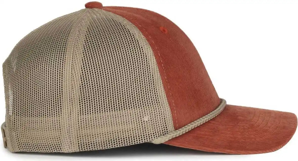 Oc Sports Occordm Corduroy Mesh Back with Cord Cap - Burnt Orange Khaki - Osfm